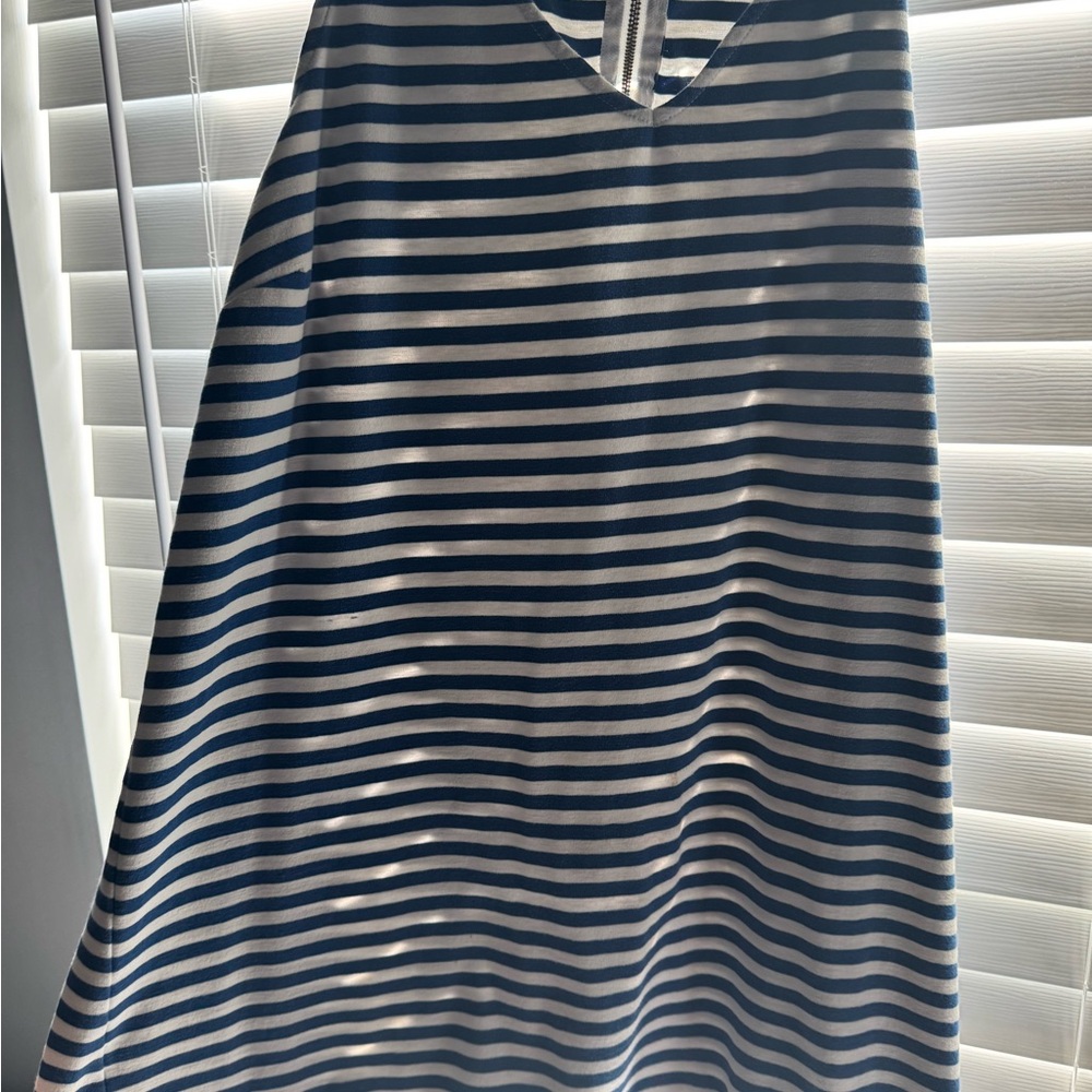 Old Navy Blue and White Striped Midi Dress